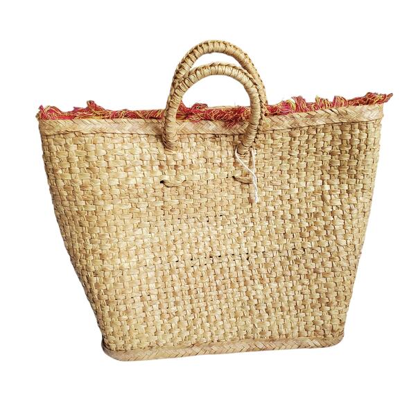 Y2k Volcom Straw Beach Bag Floral Lining Woven - Picture 4 of 6